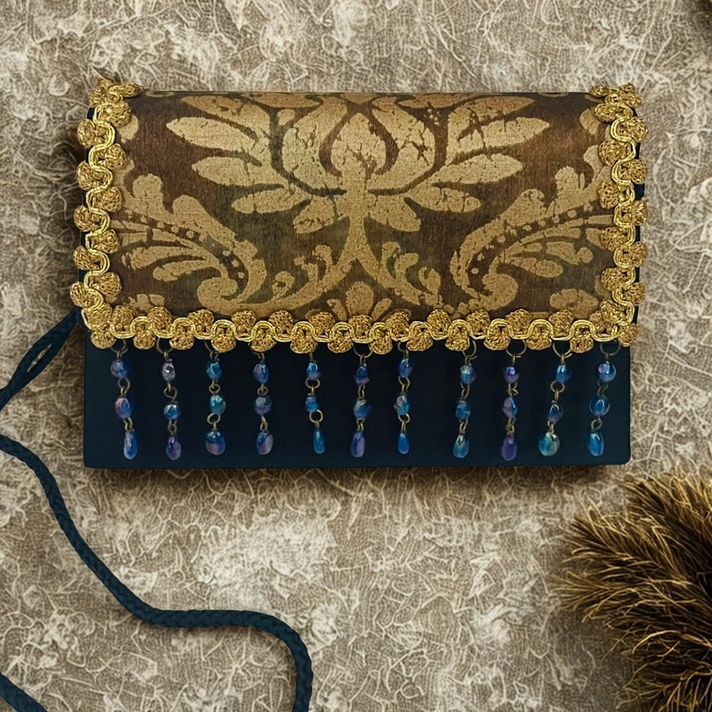 MOO ROO Charleston Embellished Jacquard Crossbody/Clutch